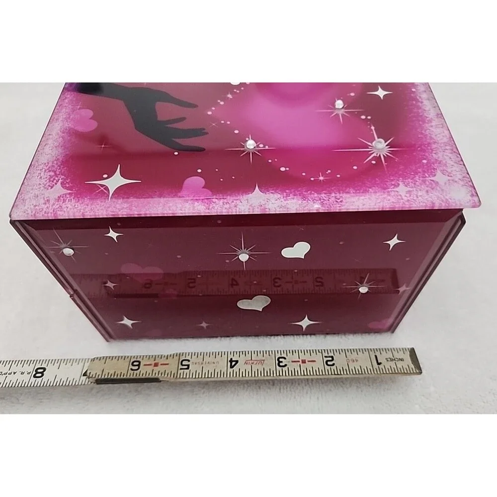 Jewelry Box San Francisco Music Box Company Hearts and Kisses Glass Retired